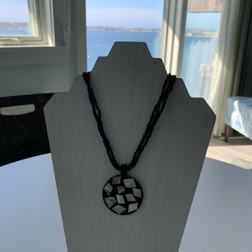 Laquer And Abalone Statement Necklace - image 4